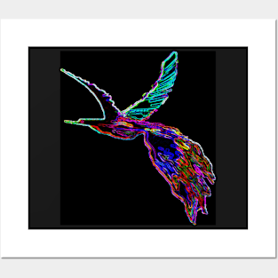 Colorful Glow Bird Posters and Art